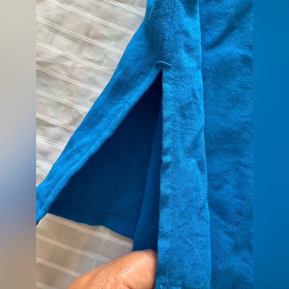 Blue Button-Up Women's Top - Picture 6 of 10